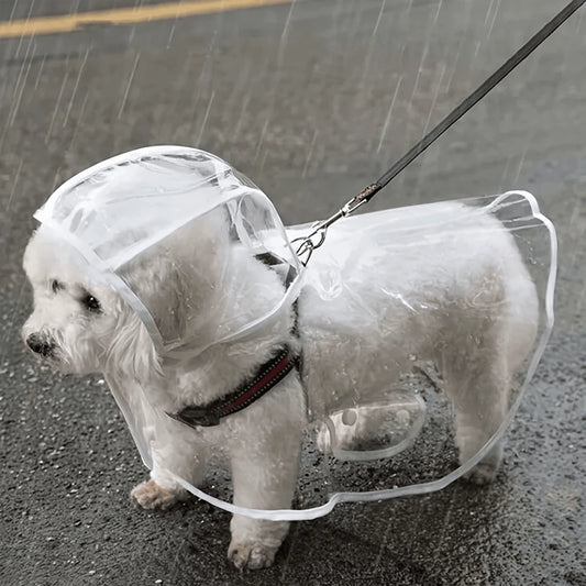 PawCool Transparent Dog Raincoat – Clear Waterproof Coat for Small Dogs
