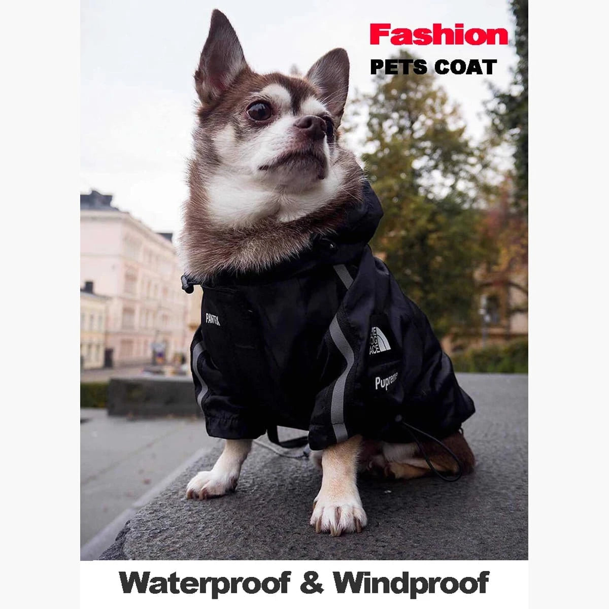 PawCool Reflective Dog Raincoat – Waterproof Hooded Jacket for Small Dogs