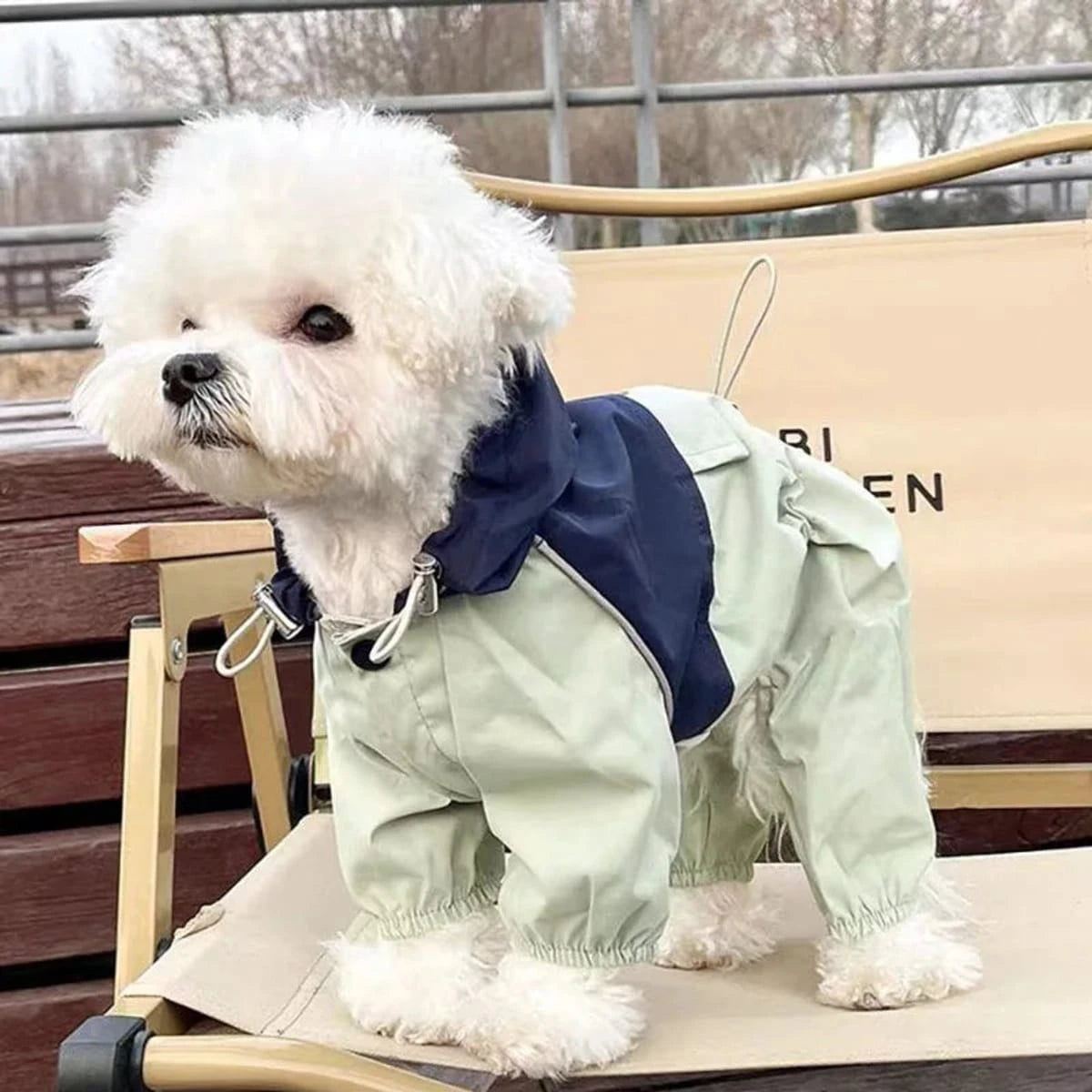 PawCool Four-Leg Dog Raincoat – Windproof Jumpsuit for Small Dogs