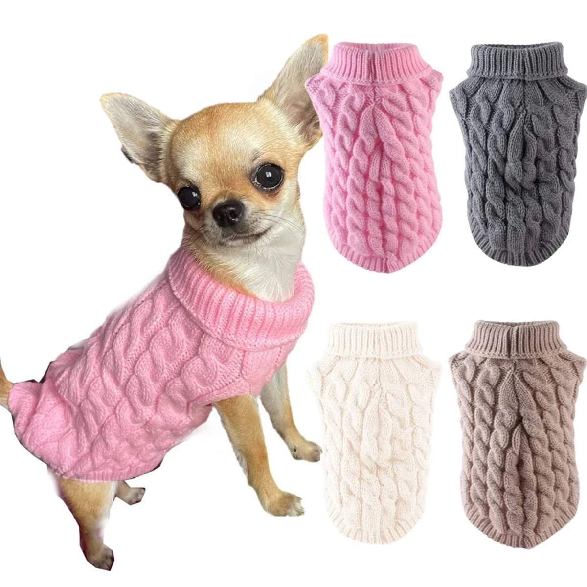PawCool Classic Dog Sweater – Warm Knit Pullover for Small Breeds