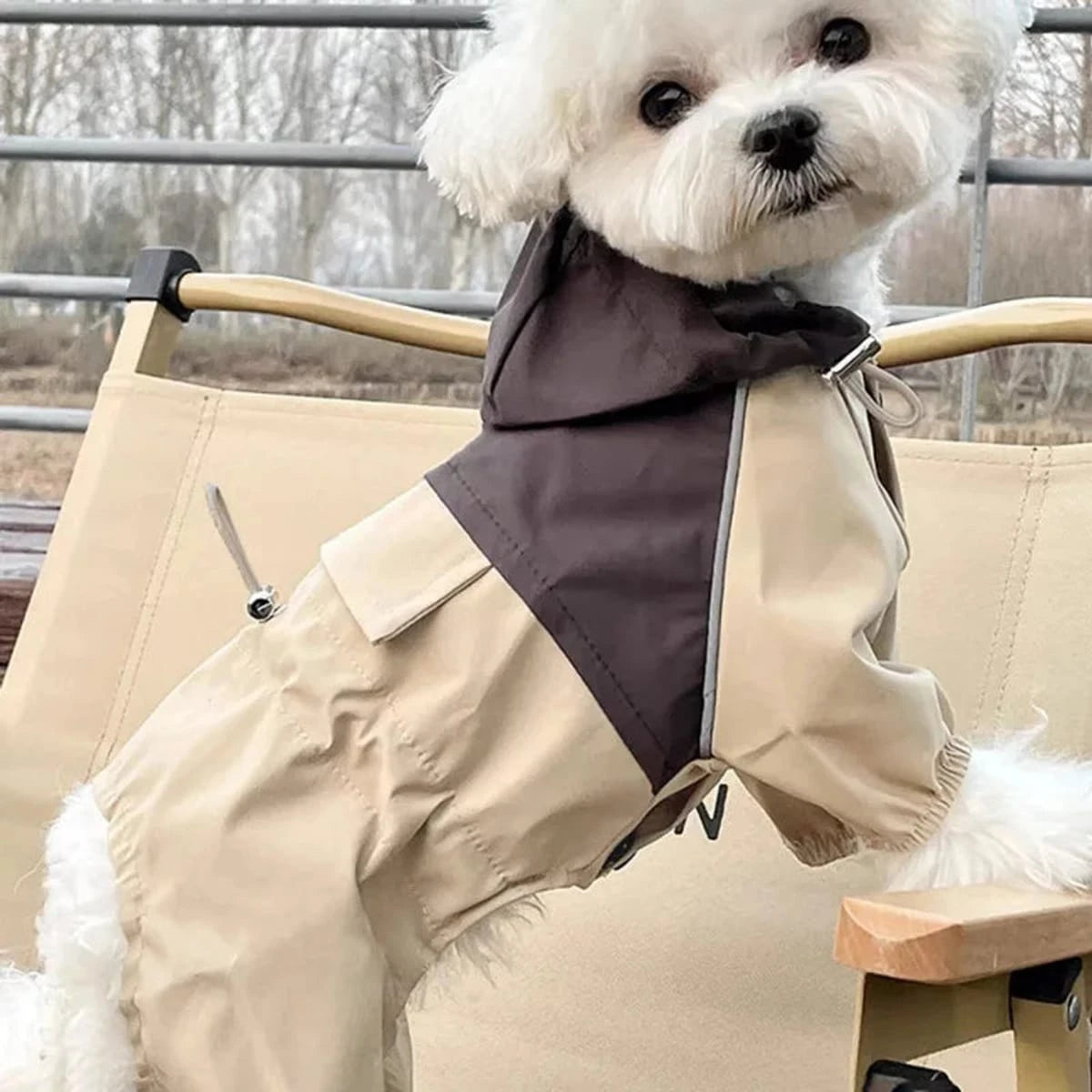 PawCool Four-Leg Dog Raincoat – Windproof Jumpsuit for Small Dogs