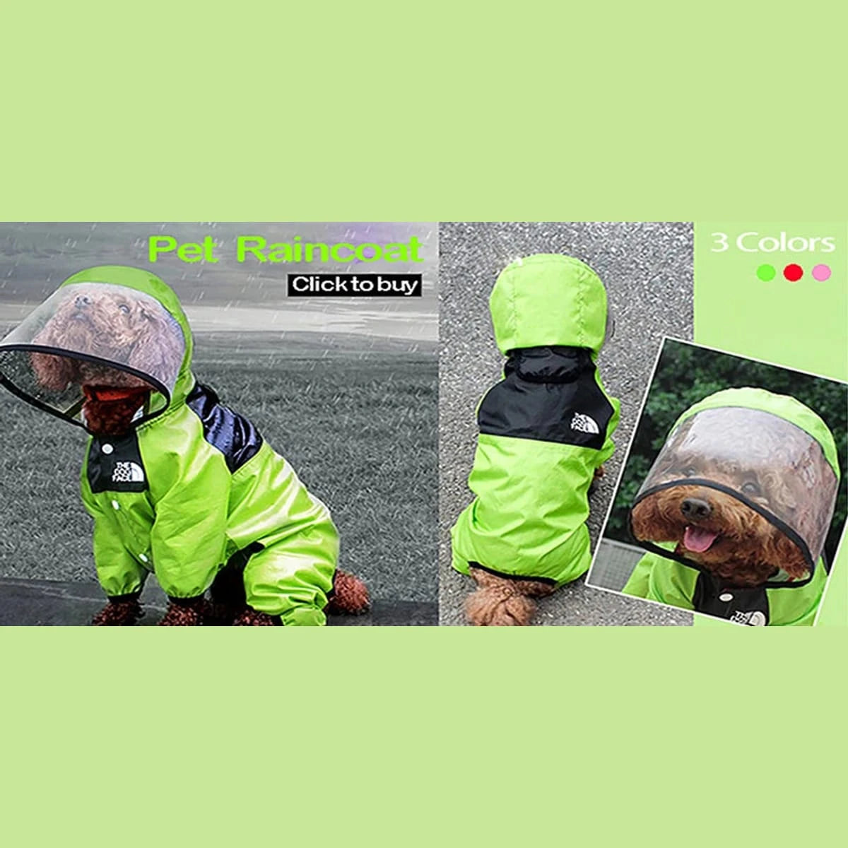 PawCool Reflective Dog Raincoat – Waterproof Hooded Jacket for Small Dogs
