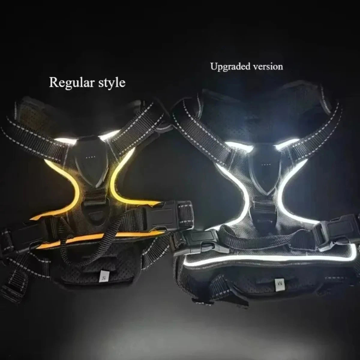 PawCool LED Leuchthundegeschirr – Verstellbares Blinkhalsband für Spaziergänge bei Nacht