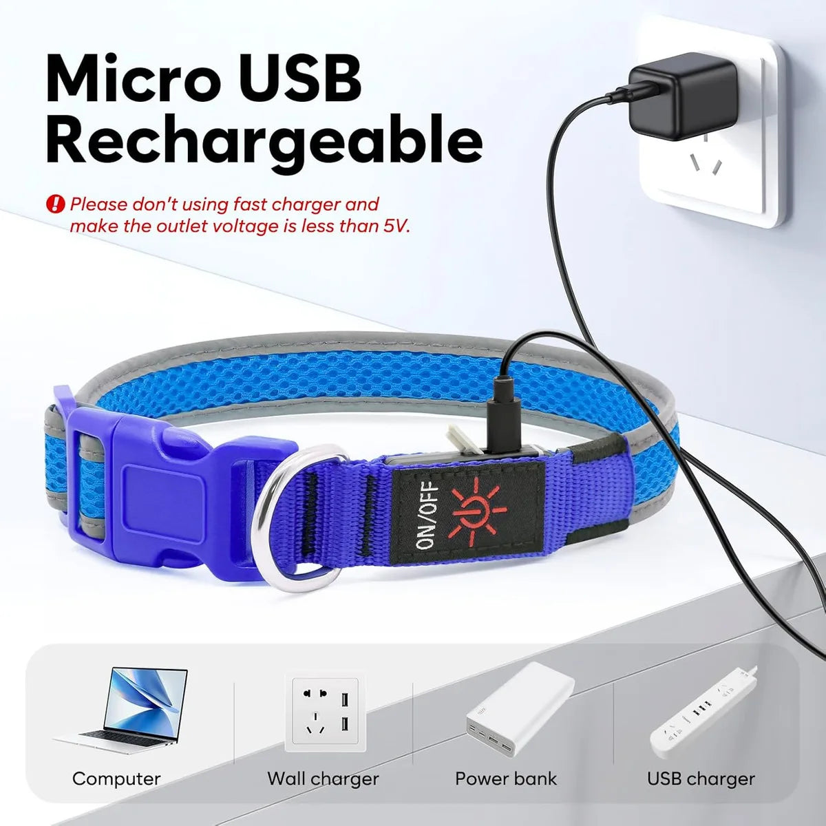 PawCool Leuchtendes LED-Hundehalsband – Nachtsicherheit & Gute Sichtbarkeit