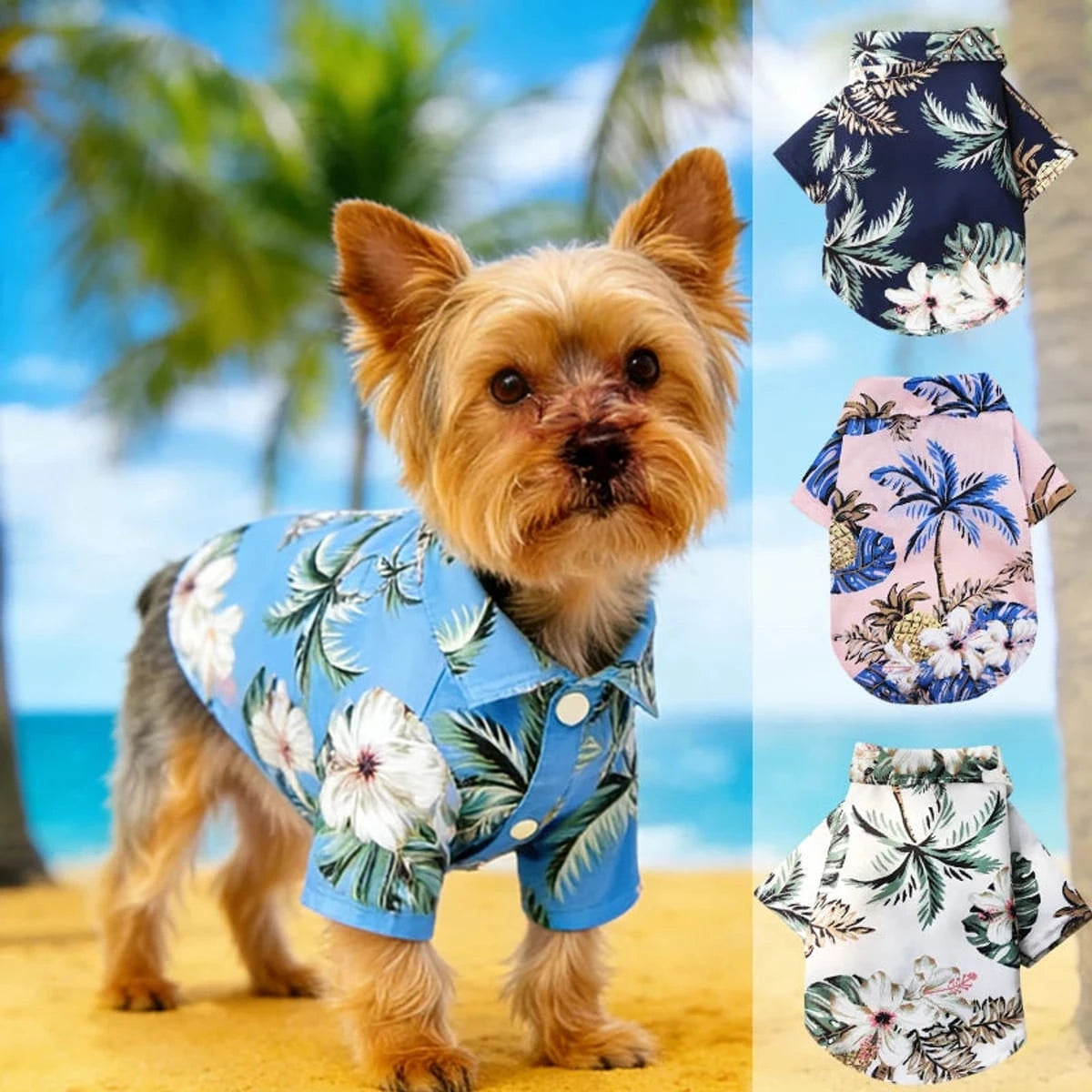 PawCool Hawaiian Dog Shirt – Tropical Summer Tee for Small Dogs